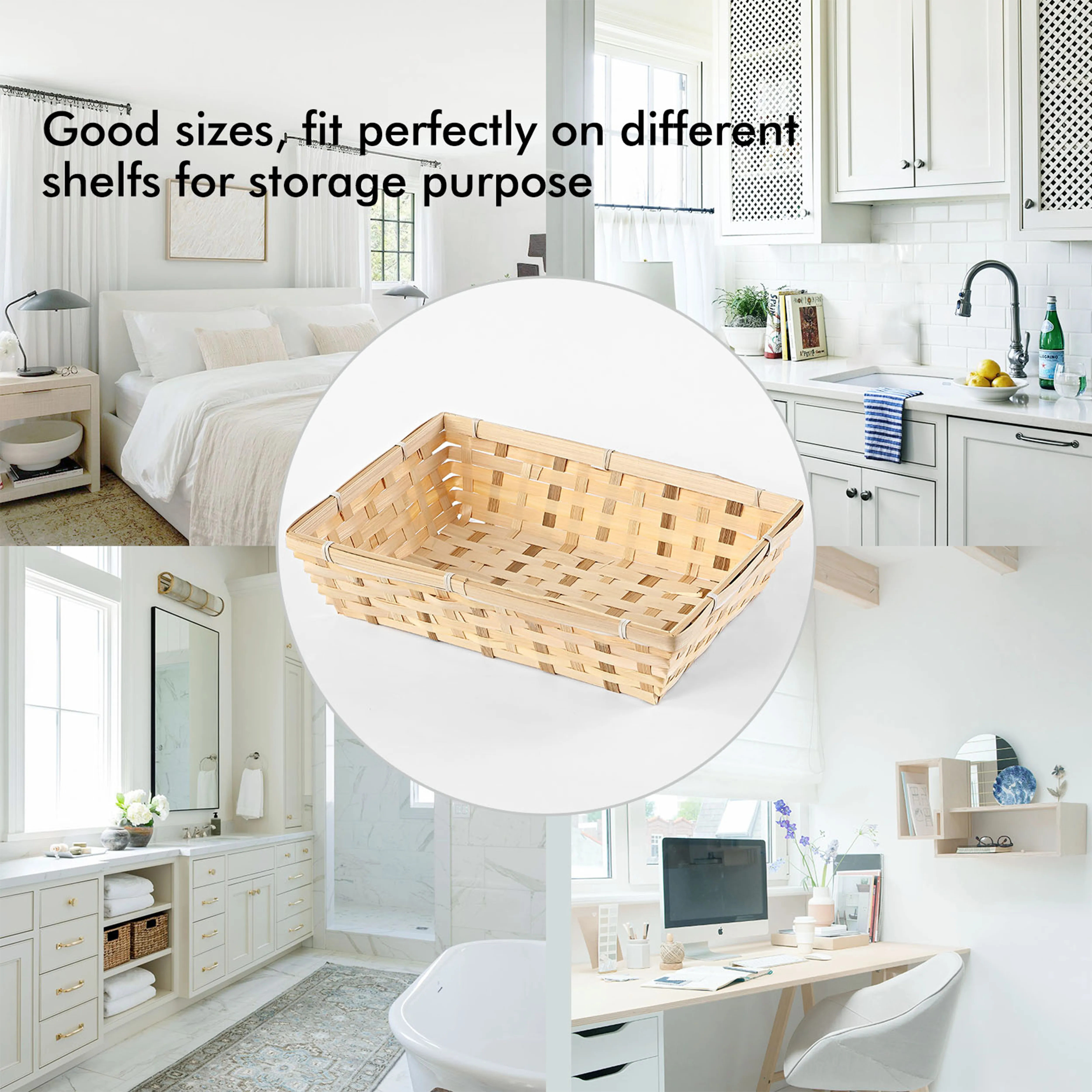 30cm Bamboo Packing Basket Tray