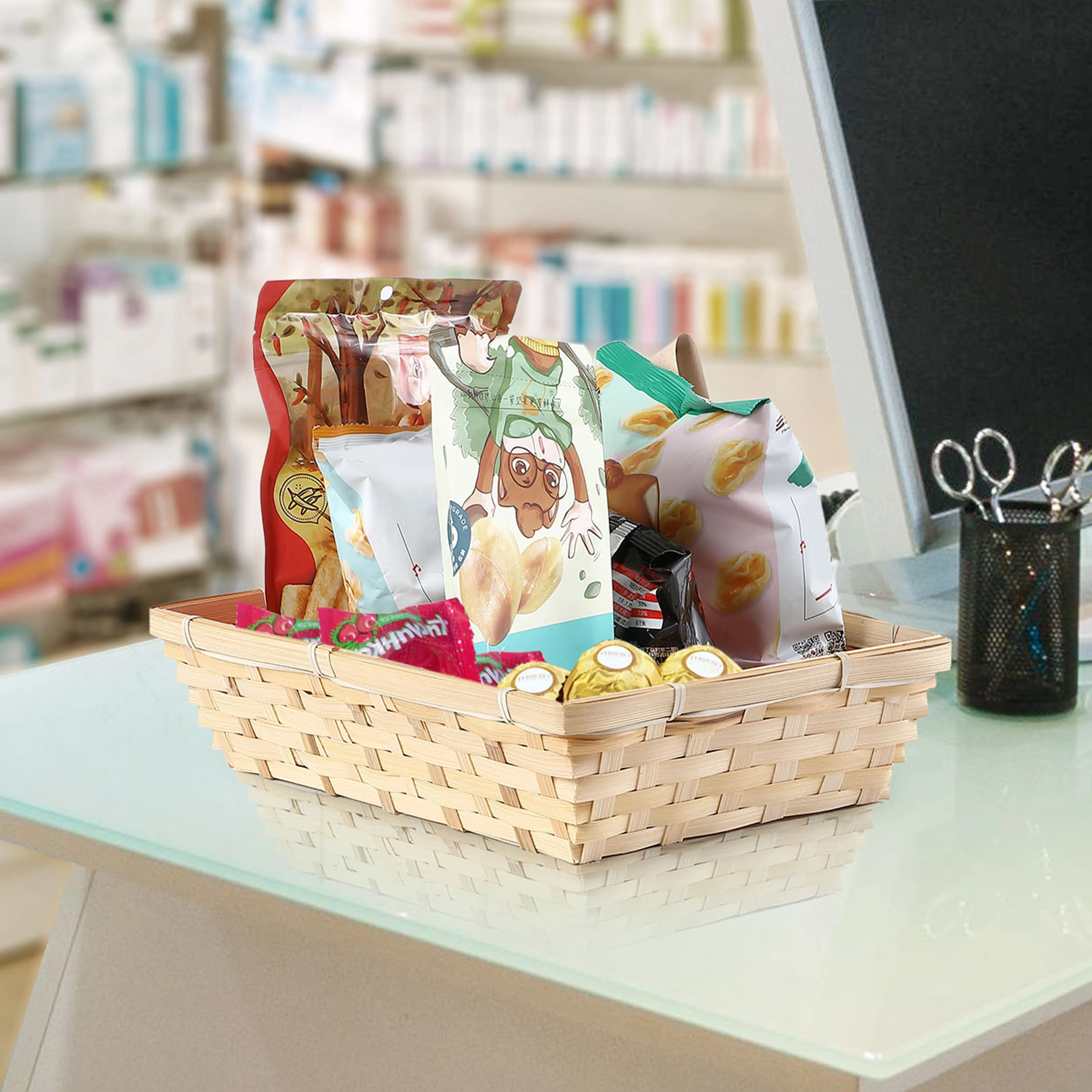 30cm Bamboo Packing Basket Tray