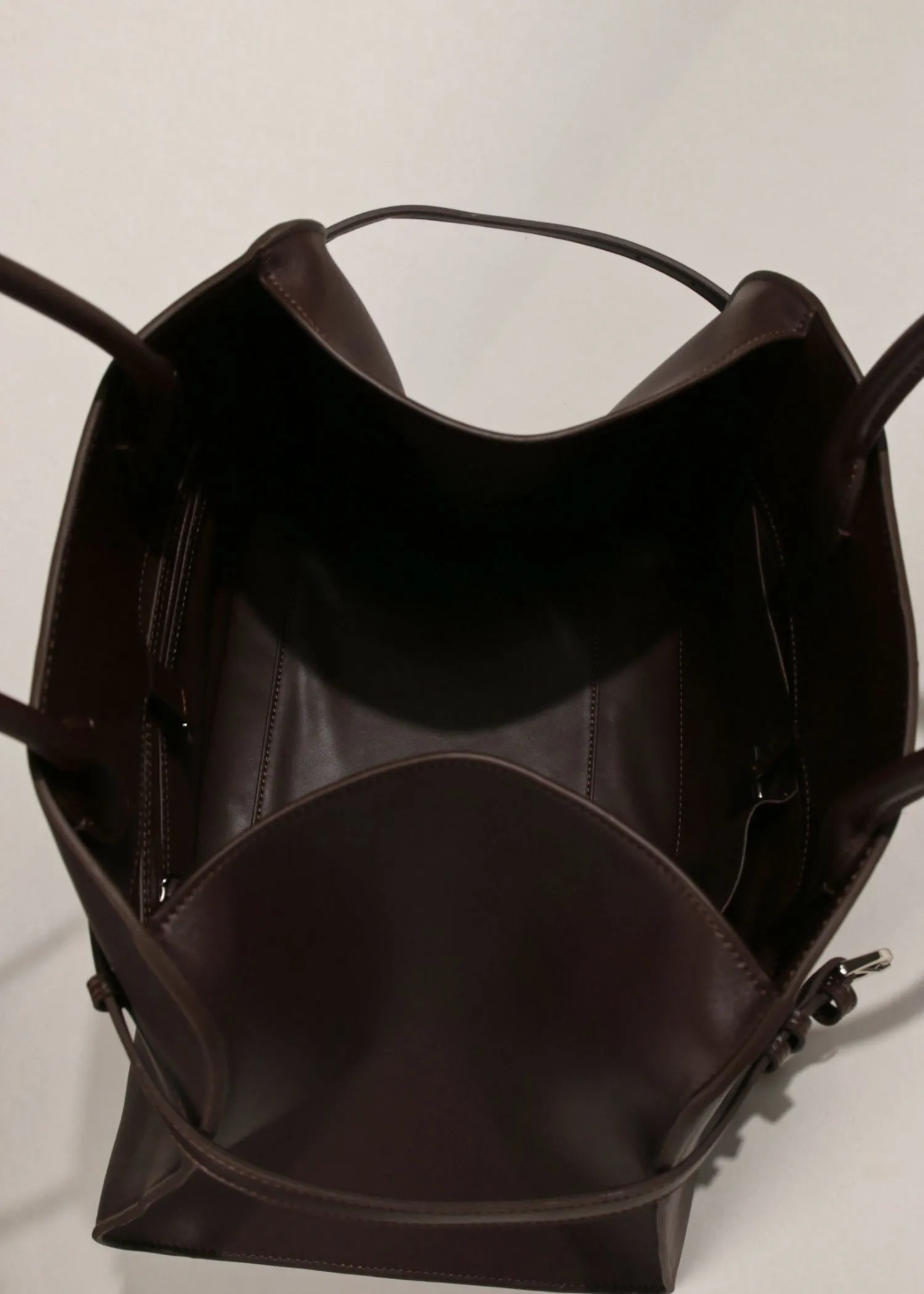 Belted Buckle Genuine Leather Top Handle Tote Bag