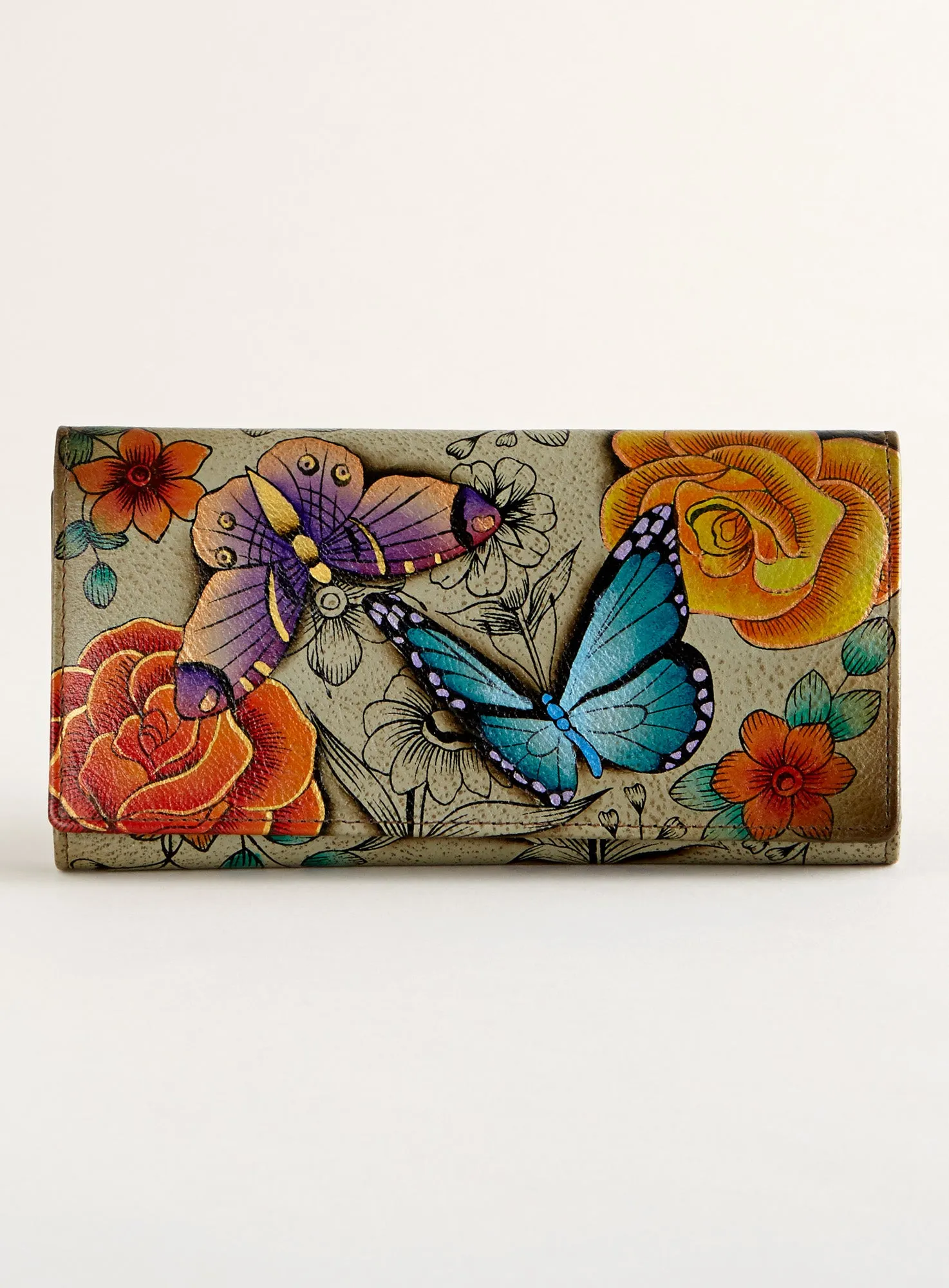 Butterfly Sketchbook Hand-painted Organizer Wallet