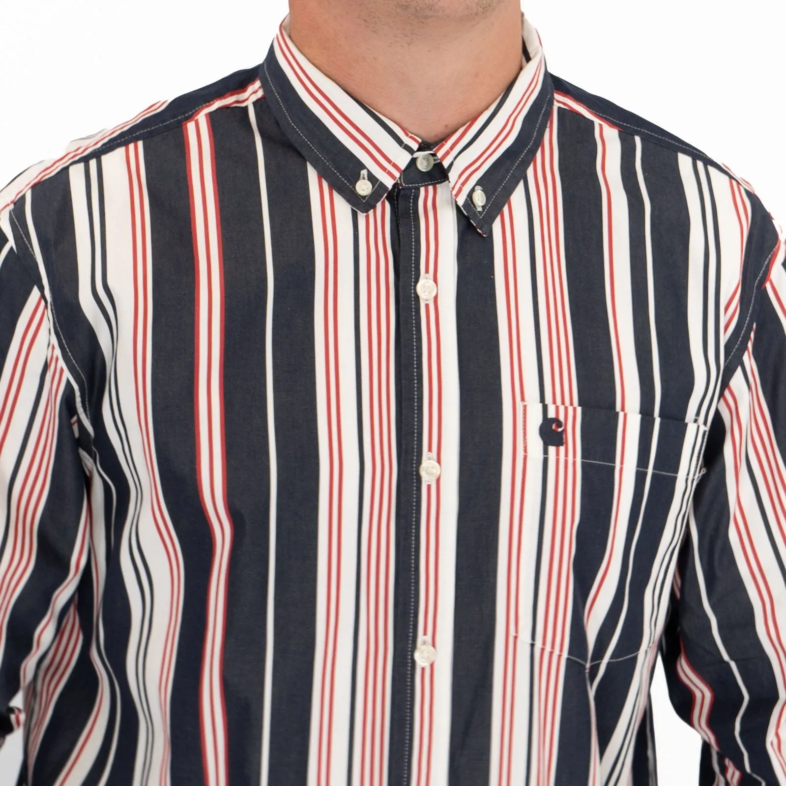 Carhartt WIP Men Long Sleeve Navy Romero Shirt