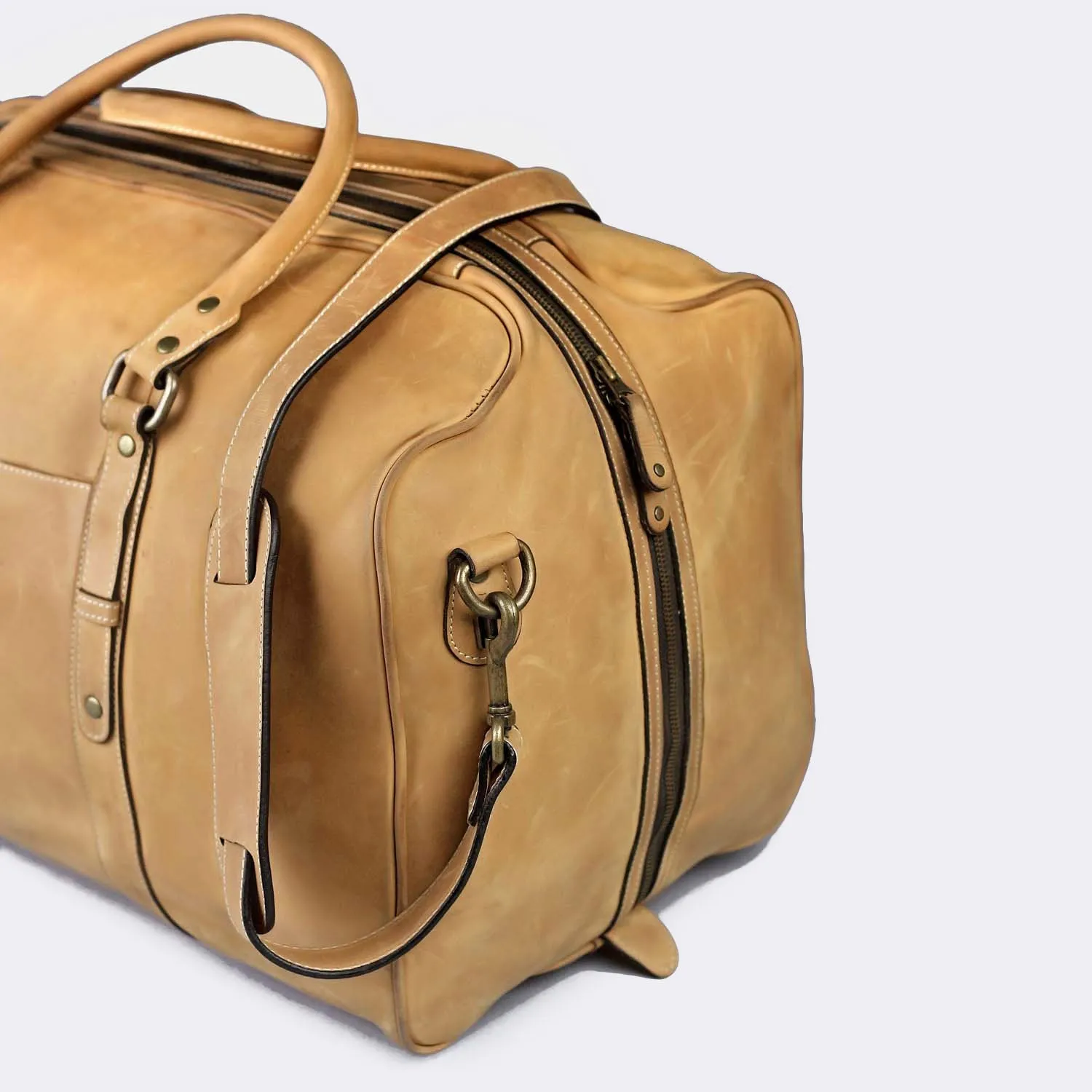Chitral Tan Vintage Leather Duffle