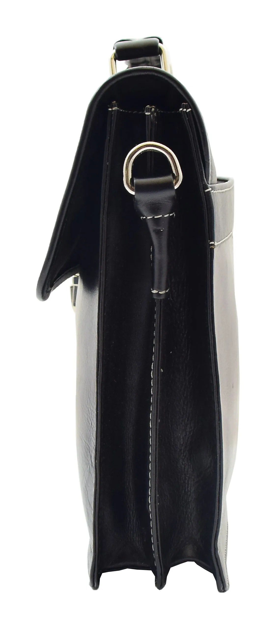 DR321 Men's Leather Slimline Organiser Briefcase Black