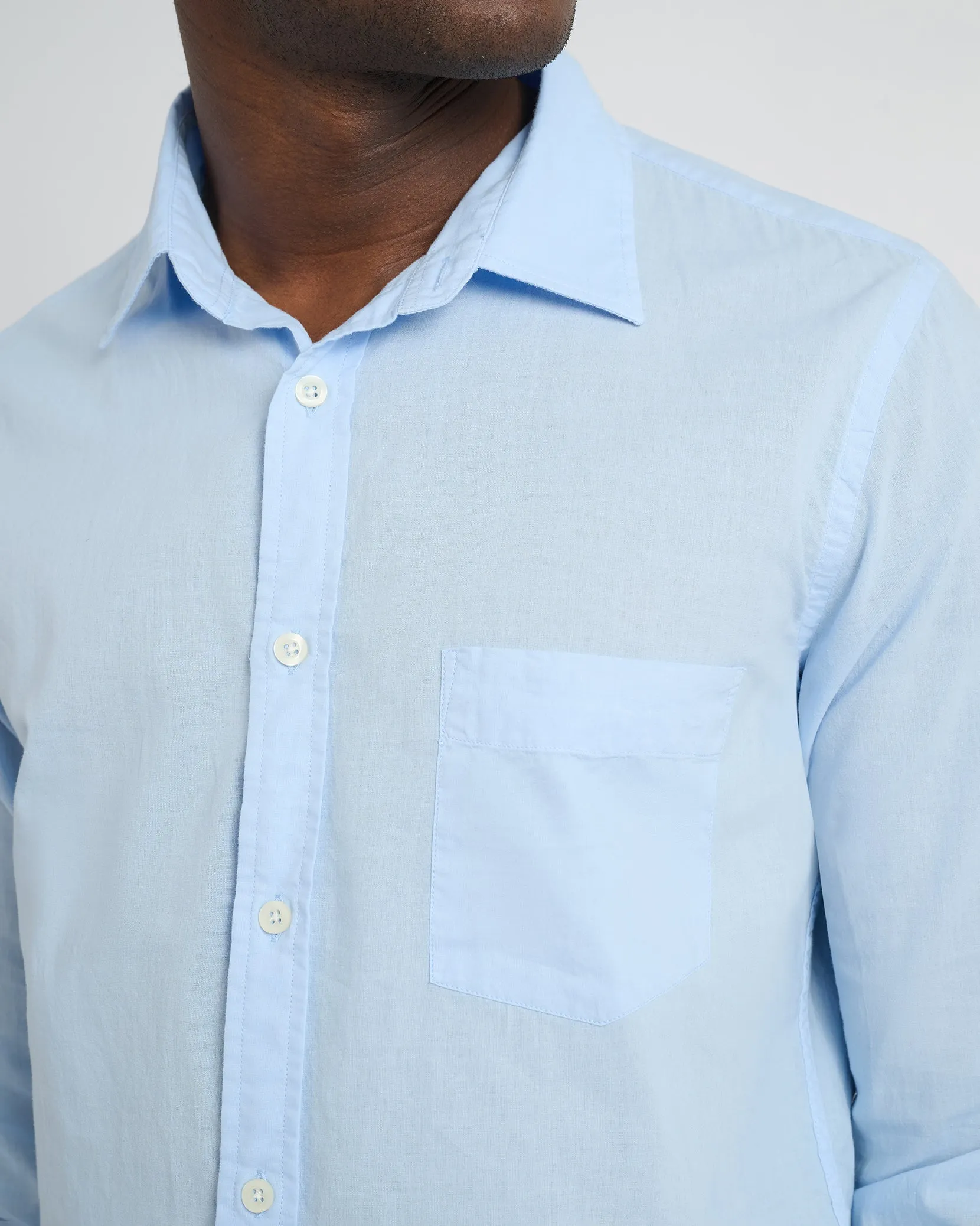 Garment Dye Cotton Voile Shirt