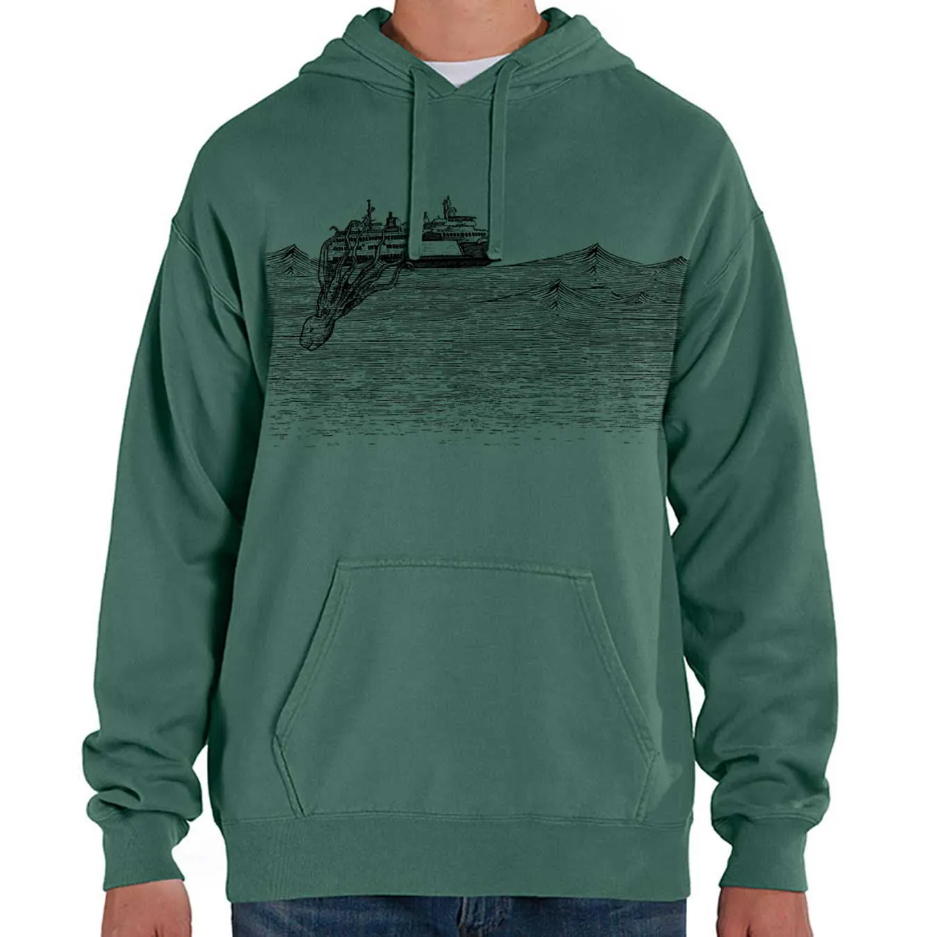 Kraken - Unisex Cotton Garment Dyed Hoodie (Cypress)