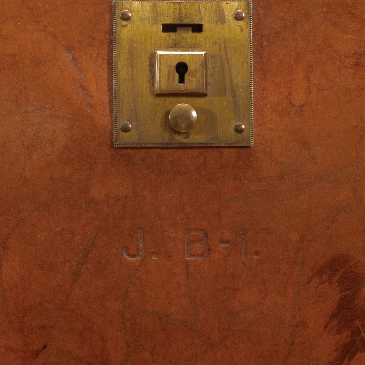 Mid Tan Leather Top Frame Briefcase