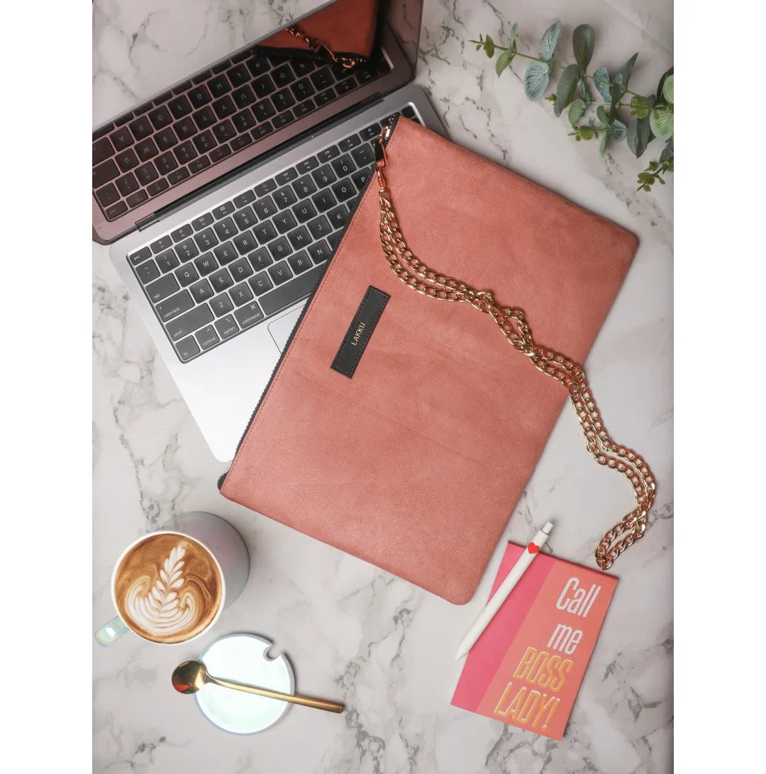 Suede Peach Glam Laptop sleeve