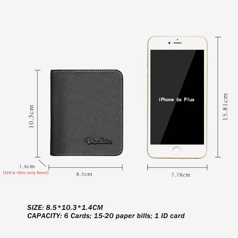 Super Slim Genuine Leather Business Soft Short Wallet