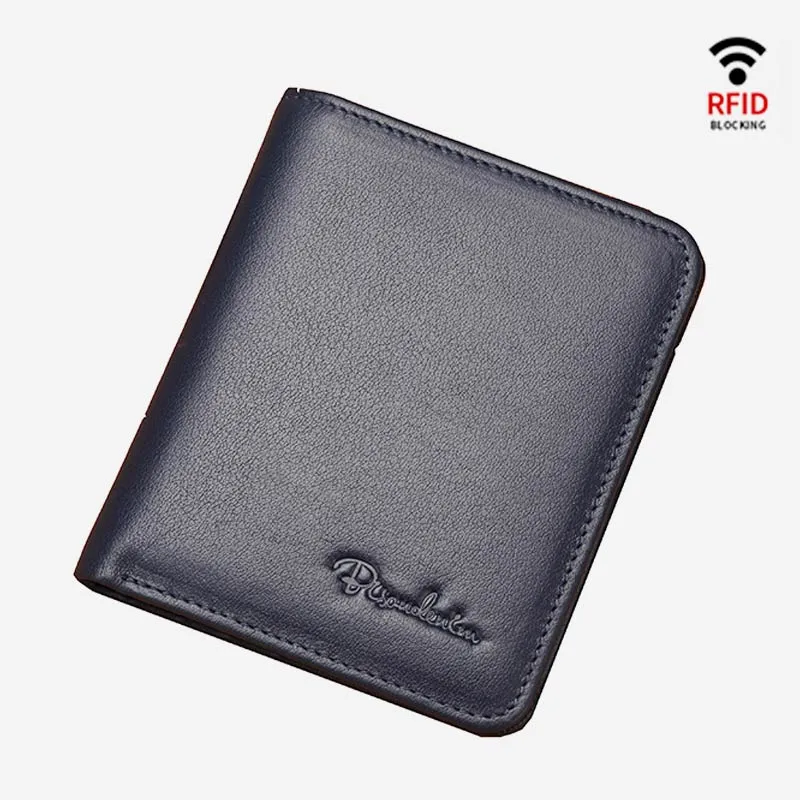 Super Slim Genuine Leather Business Soft Short Wallet