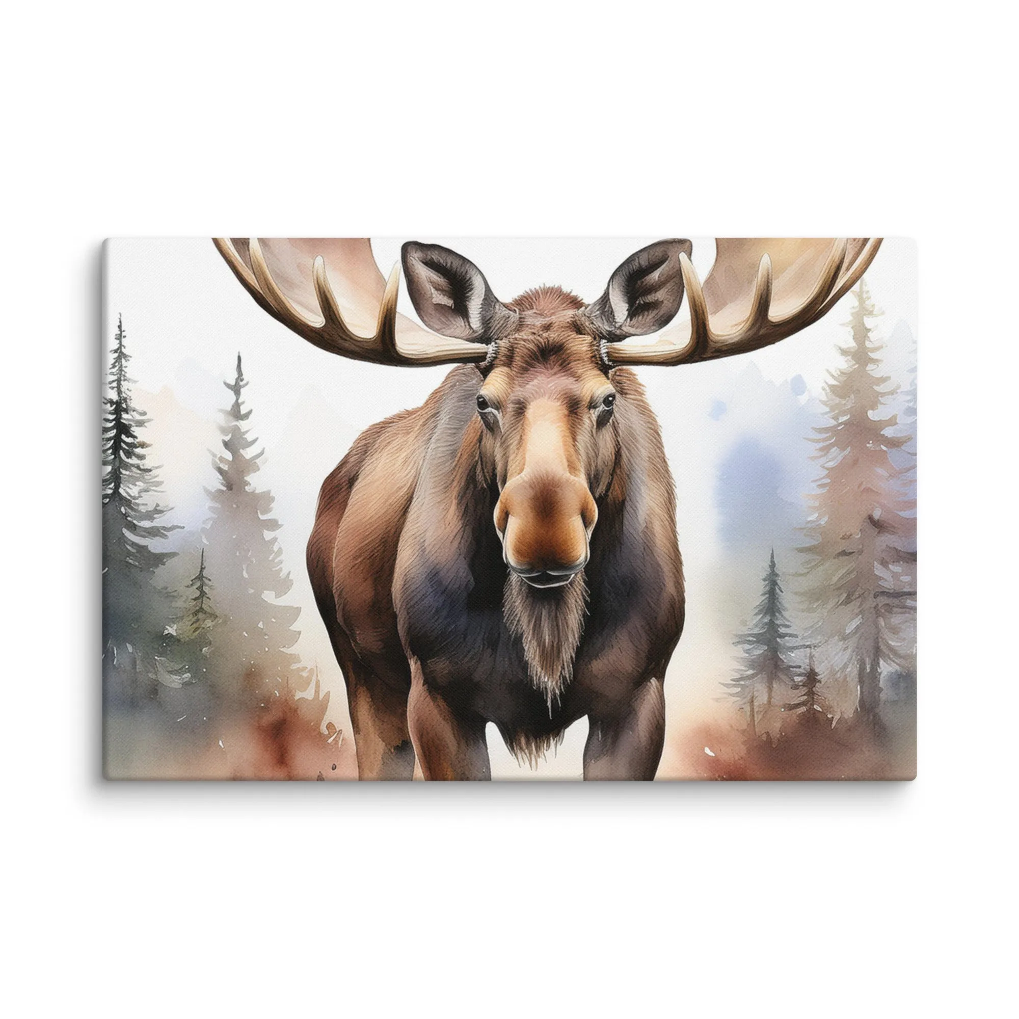 Watercolor Deer in Forest - Cabin Wall Art, Multiple Sizes