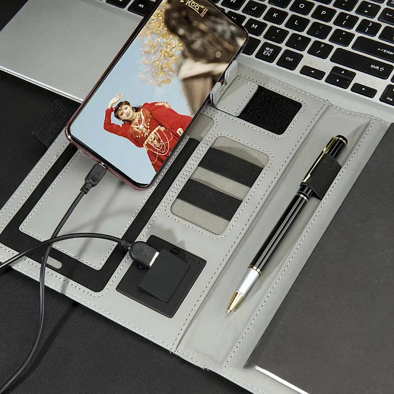 Wireless Charging Multi-Function Portfolio Notebook