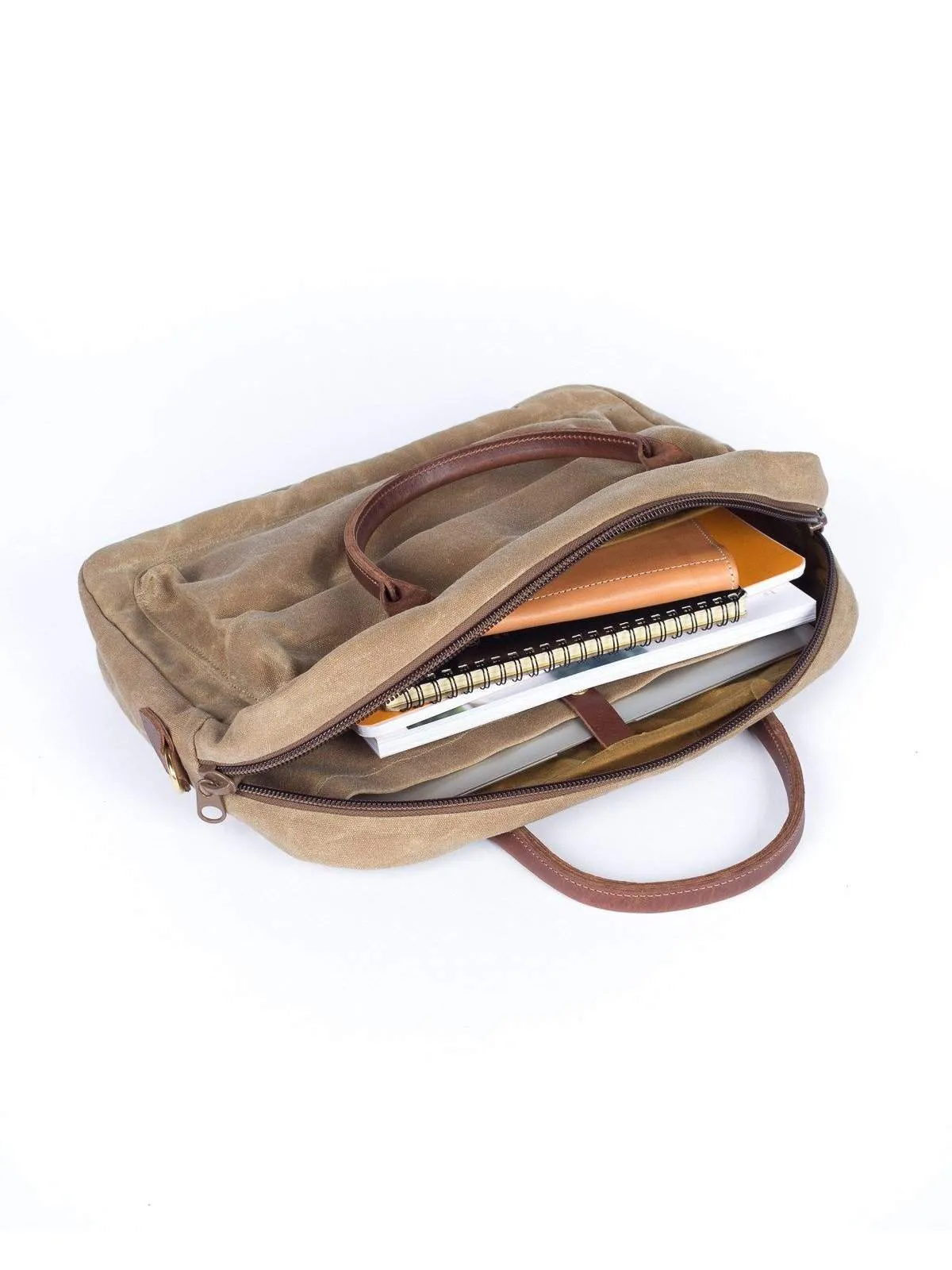 Wood&Faulk Folio Briefcase High Desert Sage
